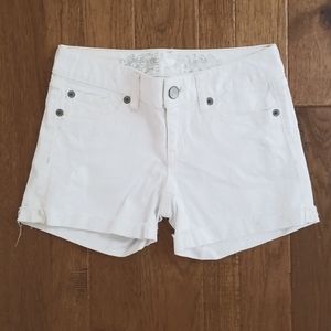 Express White Distressed Denim Jean Shorts